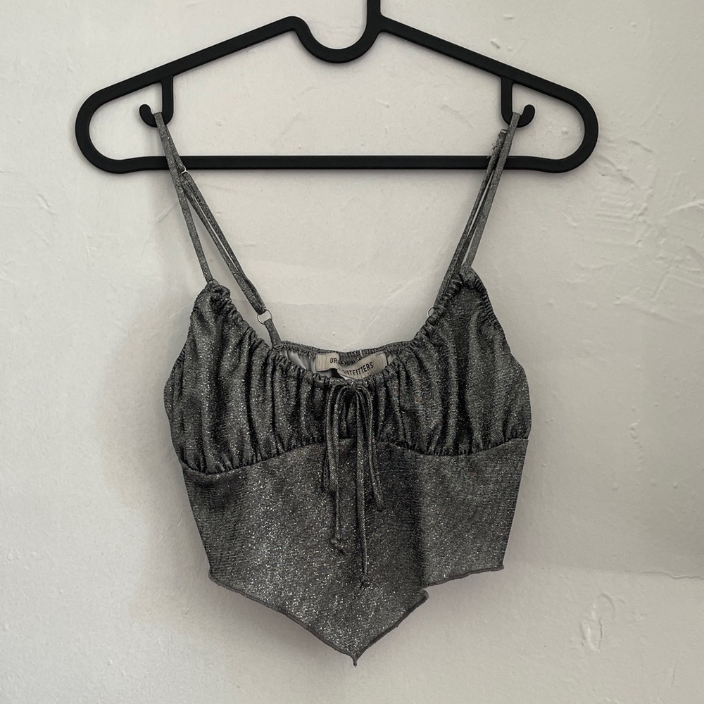 Urban outfitters grey glitter cami size xs